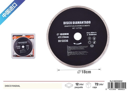 [6800602] Disco radial para corte y desbaste en bricolaje