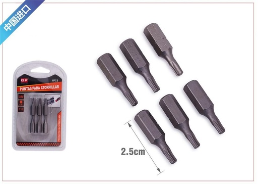 [6800809] Puntas de destornillador T15 6 piezas - Herramientas de destornilladores