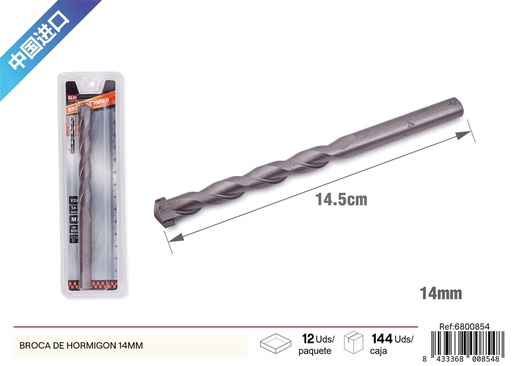 [6800854] Broca de hormigón 14 mm - Herramientas de ferretería