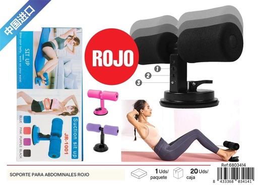 [6803414] Soporte para abdominales rojo para fitness y entrenamiento