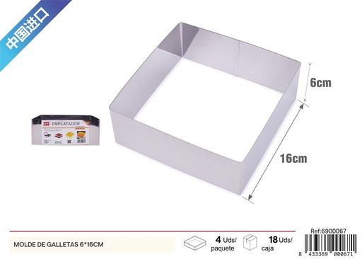 [6900067] Molde para galletas 6x16cm - Utensilios de cocina