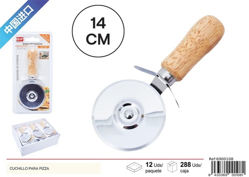 [6900108] Cuchillo para pizza de acero inoxidable para cortar y servir