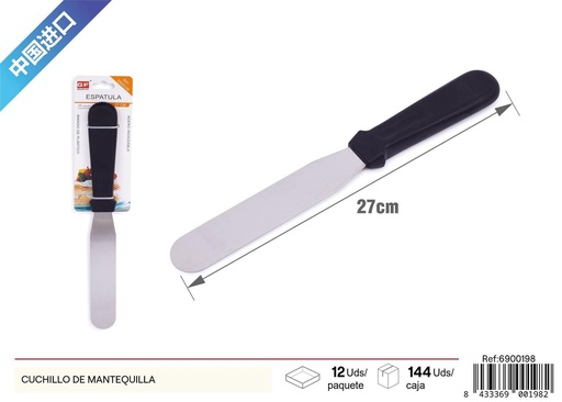 [6900198] Cuchillo de mantequilla 27cm con mango plástico para cocina y untar