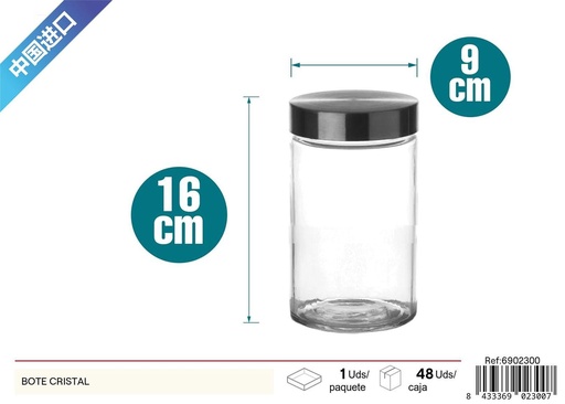 [6902300] Bote de cristal con tapa - Vidrio y cerámica