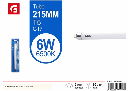 [170300030] Tubos fluorescentes T5 6W para iluminación y eléctricos