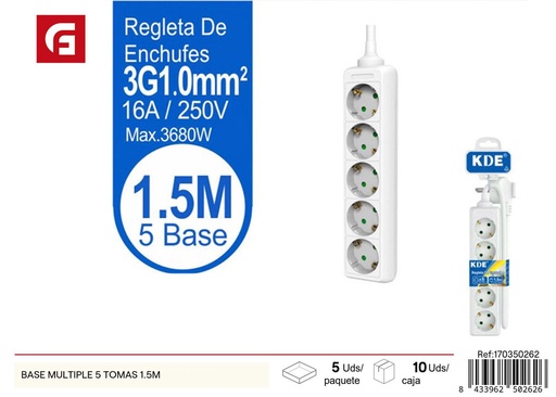 [170350262] Base múltiple 5 tomas 1.5m - Electrónica