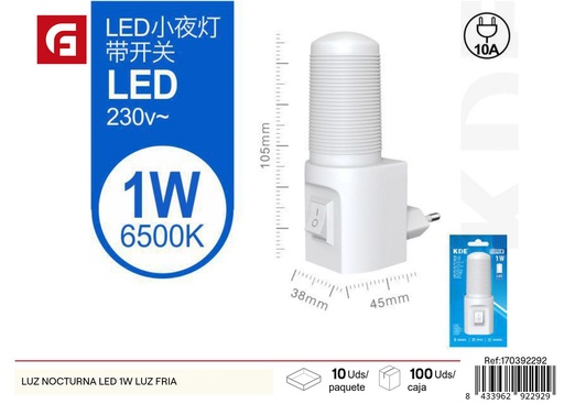 [170392292] Luz nocturna LED 1W con enchufe y switch - Iluminación y luces decorativas
