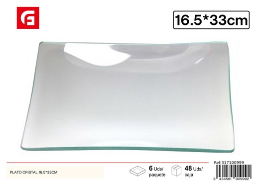 [100999] Plato de cristal 16.5*33 cm - Utensilios de cocina