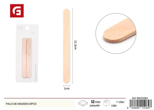 [185115184] Palo de madera 6 unidades - Manualidades