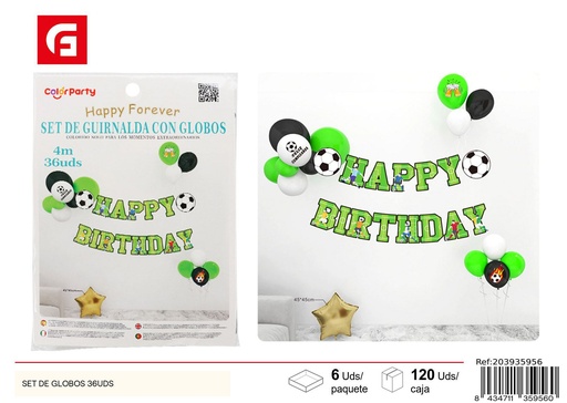 [203935956] Set de globos de cumpleaños 36 unidades - Decoración de fiesta