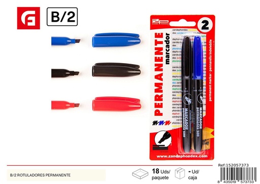 [152057373] Marcadores permanentes 2 unidades - Material escolar