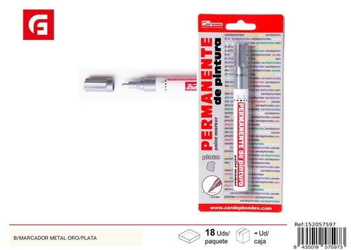 [152057597] Marcador permanente color plata 6 g - Material escolar