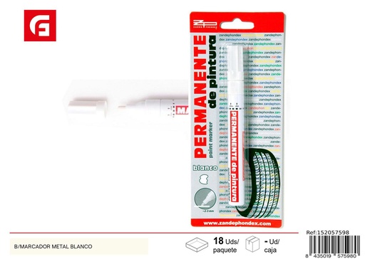 [152057598] Rotulador permanente pintura blanca 6 g punta 2.5 mm - Material escolar y artículos de oficina