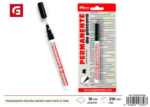 [152057656] Pintura permanente negra 4g, punta 0.7mm - Material escolar