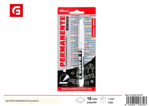 [152057670] Marcador permanente blanco blister - Material escolar