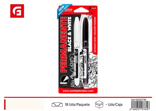 [152057781] Blister permanente blanco + negro - Material escolar