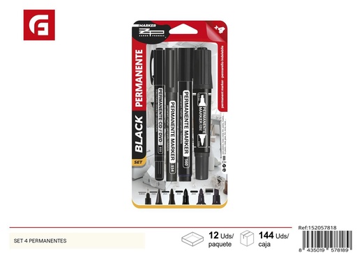 [152057818] Set de 4 marcadores permanentes - Material escolar