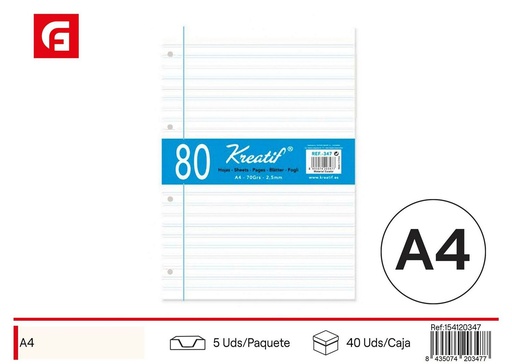 [154120347] Papel de recambio 80H. 2R 70G - Papelería