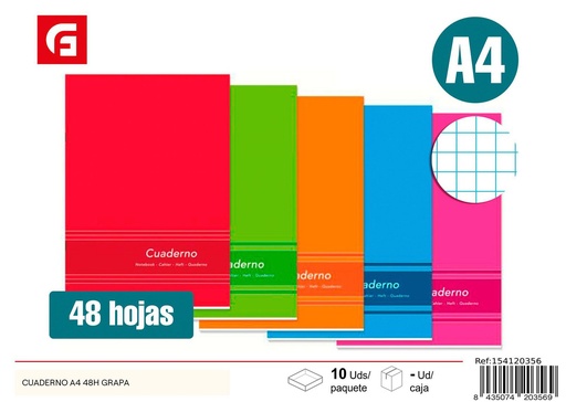 [154120356] Cuaderno A4 48 hojas grapado - Material escolar