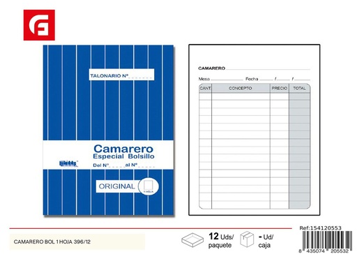 [154120553] Hoja de facturas de camarero - Material de oficina