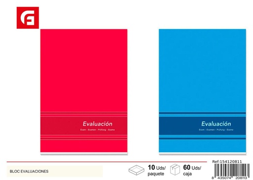 [154120811] Bloque de evaluaciones - Material escolar