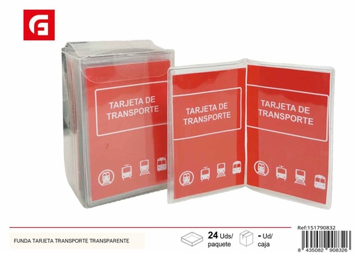 [151790832] FUNDA TARJETA TRANSPORTE TRANSPARENTE - Material de oficina