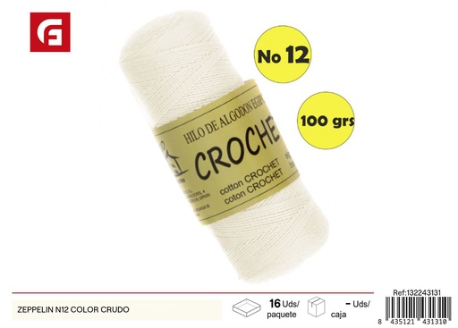 [132243131] Hilo Zeppelin N12 color crudo - Suministros de costura y mercería