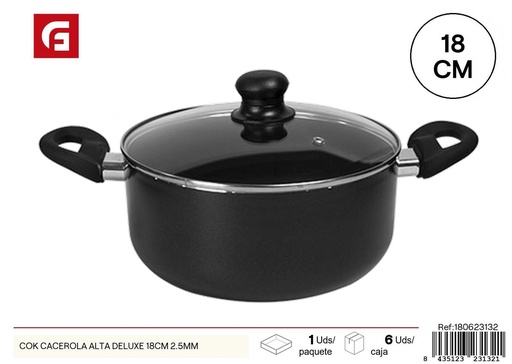 [180623132] Cacerola alta deluxe 18cm 2.5mm antiadherente para cocina