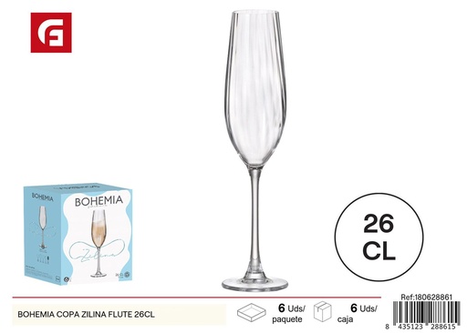 [180628861] Copa de vidrio Bohemia Zilina Flute 26cl - Vajilla