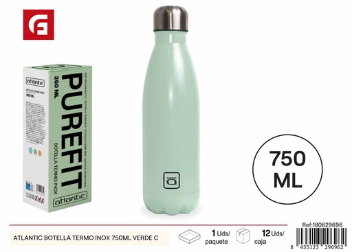 [180629696] Botella termo inox ATLANTIC verde 750ml - Utensilios de cocina y termos