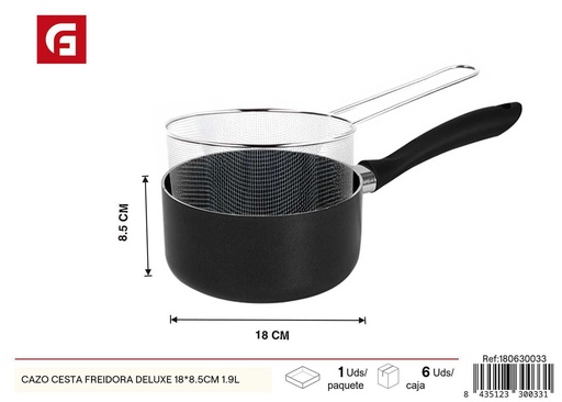 [180630033] Cazo + cesta freidora deluxe 18*8.5cm 1.9L - Utensilios de cocina