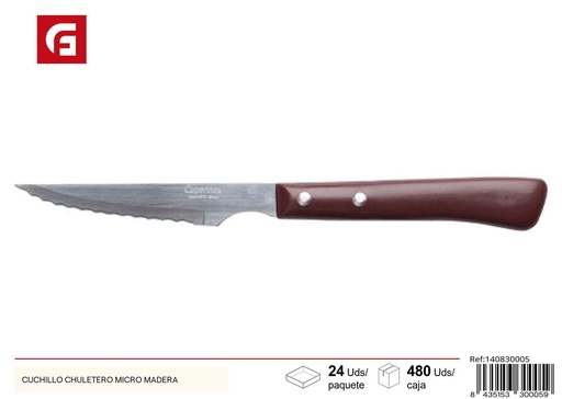 [140830005] Cuchillo chuletero de madera para cocina