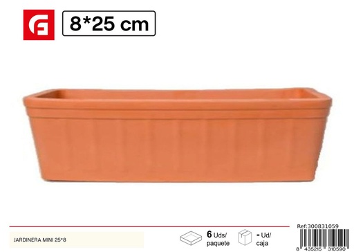 [300831059] Jardinera mini 25x8cm para decoración de jardín y plantas