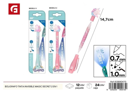 [153890473] Bolígrafo tinta invisible Magic Secret 2 en 1