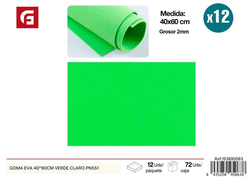 [153895063] Goma EVA 40*60 cm verde claro - Material para manualidades