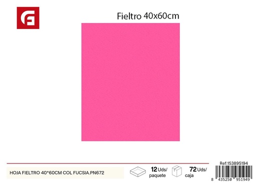 [153895194] Hoja fieltro 40*60 cm fucsia - Material para manualidades