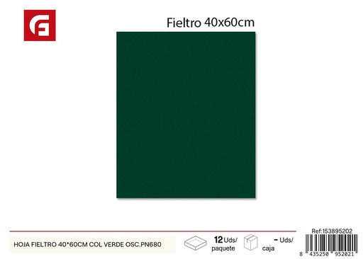 [153895202] Hoja fieltro 40*60 cm verde oscuro - Material para manualidades