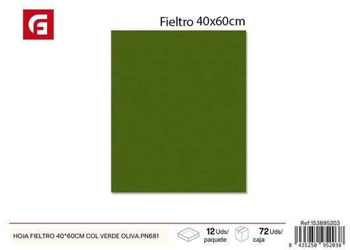 [153895203] Hoja fieltro 40*60cm color verde oliva - Material para manualidades