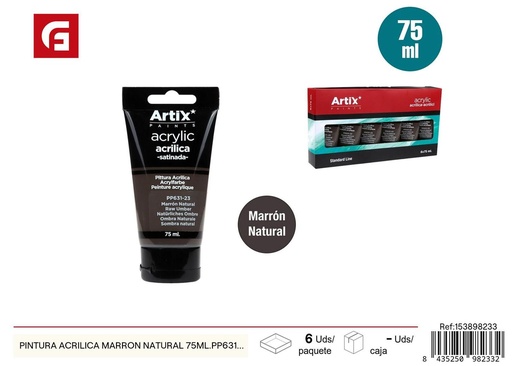 [153898233] Pintura acrílica marrón natural 75 ml PP631-23 - Materiales escolares