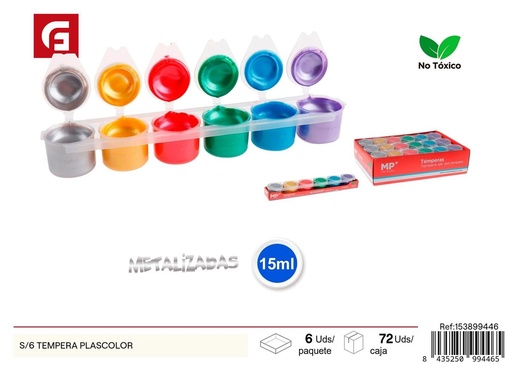 [153899446] Tempera Plascolor 6 colores - Material escolar