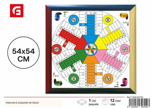 [190639702] Juego de parchís para 6 jugadores 54x54 cm - Juguetes