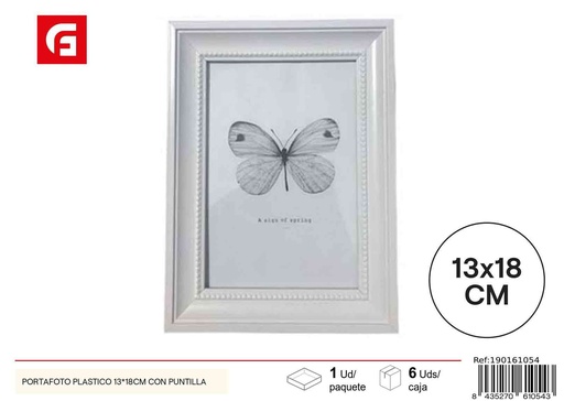 [190161054] Portafotos plástico 13x18 cm con puntilla - Marcos decorativos y elegantes