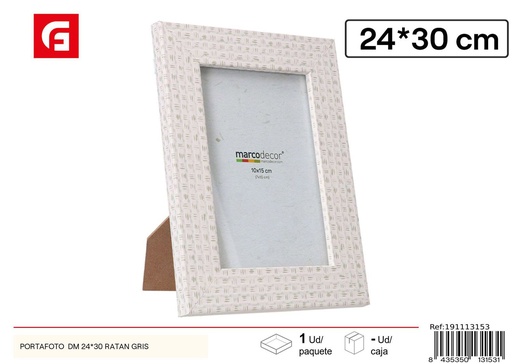 [191113153] Portafoto ratan gris 24*30 cm - Artículos de decoración