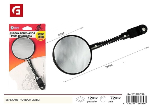 [171316639] Espejo retrovisor de bici negro - Accesorio para bicicletas
