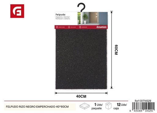 [131714529] Felpudo rizado negro empotrado 40x60 cm - Alfombras y felpudos decorativos