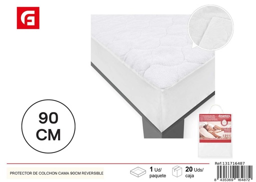 [131716487] Protector de colchón reversible cama 90cm para cuidado y protección