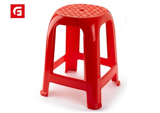 [120111618] Taburete rojo de plástico - Sillas y taburetes para el hogar