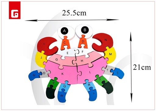 [165894275] Puzzle de madera cangrejo 26 - Juguetes educativos