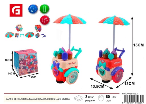 [204698932] Carro de heladería salvaobstáculos con luz y música - Juguetes para niños