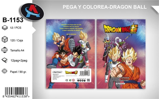 [165741153] Libro "Pega y colorea" de Dragon Ball - Actividad educativa divertida